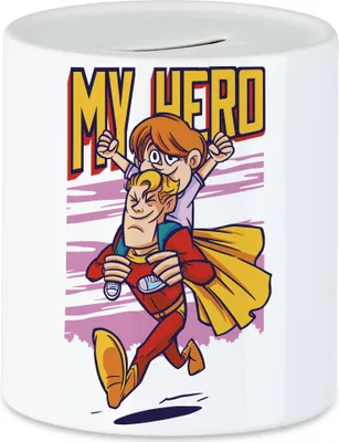 Produktbild von My Hero Spardose  Vatertag Geschenkidee Bester Papa Superhelden Vater