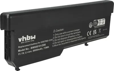 Produktbild von vhbw Akku kompatibel mit Dell Vostro 1320, 1510, 1310, 1520, 2510 Notebook (6600 mAh, 11,1 V, Li-Ion)