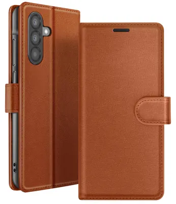 Image de Zanaé, étui portefeuille avec rabat magnétique et support pour Samsung Galaxy A37, marron
