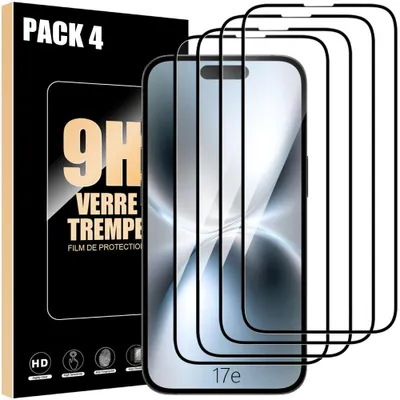 Image de 4 Verre Trempé Intégral pour iPhone 17e - Protection d'écran Anti-Rayures Antichoc