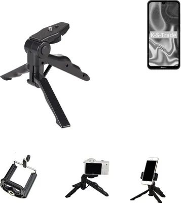 Produktbild von K-S-Trade Stativ Tisch-Ständer Dreibein Handy-Stativ Ständer kompatibel mit HiSense Infinity E Max Mini-Stativ Smartphone Tripod Handy-Stativ aus