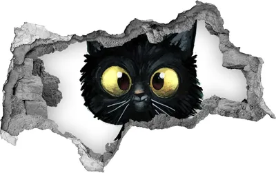 Produktbild von Selbstklebender Loch-3D-Aufkleber 95x73 cm Illustration Katzen