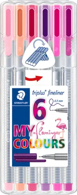 Obrázok produktu pre STAEDTLER® 334 SB6CS6 Fineliner triplus flamingo, balenie po 6 ks