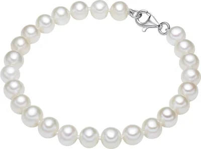 Produktbild von Valero Pearls Perlen-Armband Sterling Silber Süßwasser-Zuchtperle 60201420