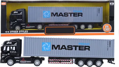 Produktbild von Alloy Container Truck Modell, 1:48 Maßstab, Hochgradige Simulation, Kinder Spielzeug Auto, Geeignet für Spiel und Sammlung, Grau