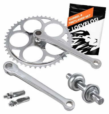 Produktbild von Fahrrad Keilkurbel Set 46 Zähne mit Thompson Tretlager & Kurbelkeilen