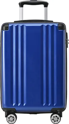 Produktbild von AIORBER Koffer, 4 Rollen, Spinner-Räder, Multilock-Teleskopstange, gebürstetes Finish, TSA-Zollschloss, ABS-Material, 66,5x45,5x28 cm, Marineblau