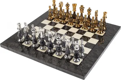 Immagine prodotto di Ottone Italiano/Legno Oro/Argento Fantasy 10 Cm + Scacchiera In Legno 42