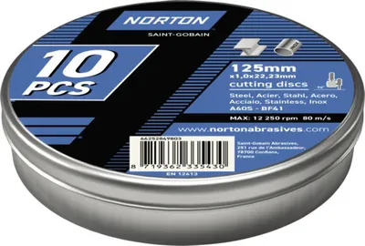 Produktbild von Norton Expert Trennscheibe Metal/Inox Ø 125x22,23x1,0 mm 10 Stück
