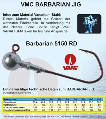 Produktbild von VMC Barbarian Jig 5150 RD 3 St. 3/0 3g
