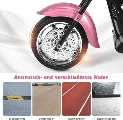 Immagine prodotto di Motocicletta elettrica a batteria da 6 V con musica 91 x 48 x 64 cm Rosa