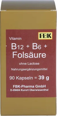 Obrázek produktu pro FBK B12 + B6 + kyselina listová bez laktózy, 90 kapslí