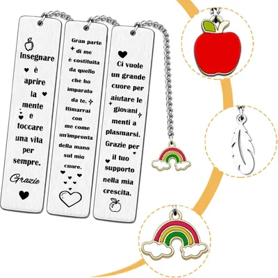 Produktbild von Metallene Lesezeichen - personalisiert - Geschenk für Lehrer
