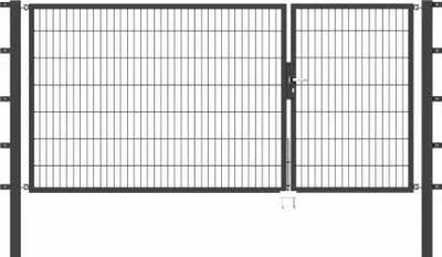 Produktbild von Alberts Doppeltor Flexo mit Zubehör, zum Einbetonieren, anthrazit, Breite 300 cm (100 cm + 200 cm), Höhe 140 cm