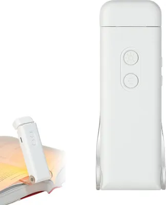 Produktbild von LED-Leselicht für Kinder & Erwachsene, 3 Farbtöne 5 Helligkeit, Wiederaufladbar, USB-C, Augenschonendes Licht