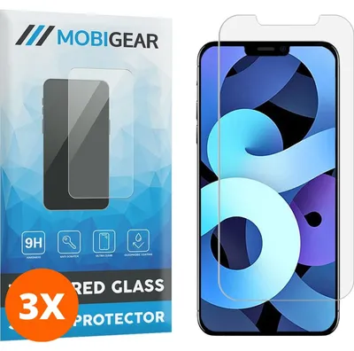 Produktbild von Mobigear iPhone 12 Panzerglas-Displayschutzfolie aus gehärtetem Glas – kompatibel mit Hüllen (3er-Pack)