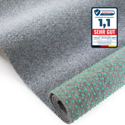 Produktbild von Rasenteppich GREEN Meterware 200x200cm Graublau Vliesrasen für Balkon & Terrasse mit Noppen