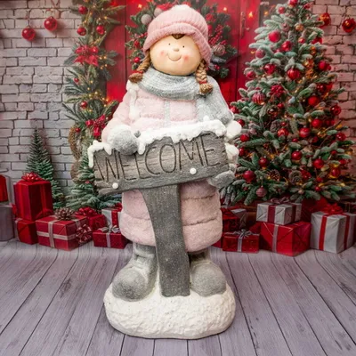 Zdjęcie produktu dla Figurka dekoracyjna dziewczynka ,,Welcome" 100 cm Solis Decor