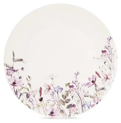 Immagine prodotto di Piatto da dessert in porcellana, decorato con motivi floreali bianchi, 20,5 cm
