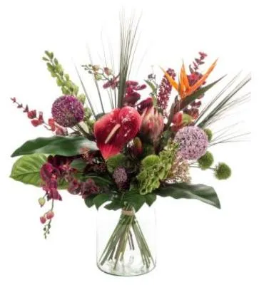 Image de Emerald eternal green Bouquet exotic mix Orange