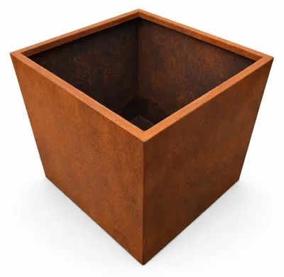 Produktbild von LogistSystem Pflanzkübel Cortenstahl Würfel 50×50×50 cm | 2 mm Stahl | Wetterfest Frostbeständig | Blumenkübel für Garten Terrasse Eingang mit Rostpatina