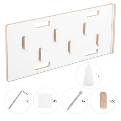 Immagine prodotto di MISIOO Arco di risalita con cuscino per bambini - Dondolo per bambini con bordi arrotondati per la sicurezza - MDF bianco - Superficie laminata - 90x41x50 cm
