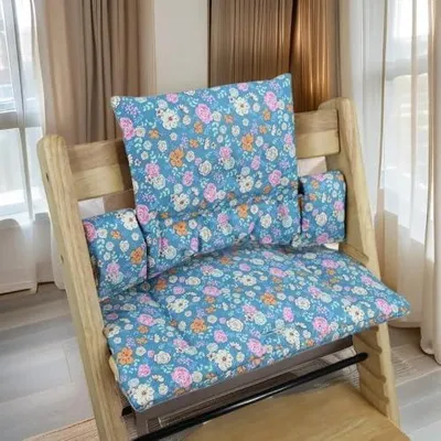 Produktbild von Baby-Essstuhlkissen, Herbst und Winter, Ausgehen, tragbar, rutschfest, integriertes Kissen, Zubehör für Baby-Ess- und Wachstumsstühle, Flora, einteilig