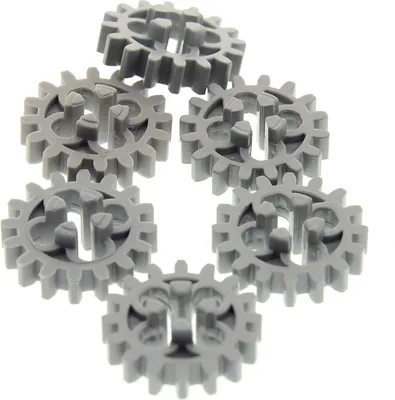 Obrázek produktu pro 6x ozubené kolečko Lego Technic Z16 nové-světle šedé ozubené kolečko 16 zubů 4019