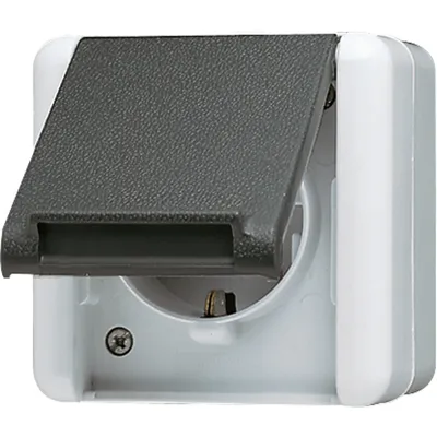 Produktbild von Jung 820WOT SCHUKO-Steckdose, 16 A 250 V , senkrechte und waagerechte Montage, IP 44, WG 800