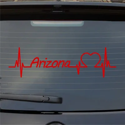Produktbild von Heckscheibenaufkleber Arizona Herzschlag Puls Staat State USA Liebe 55x15 cm Rot Auto Aufkleber Sticker
