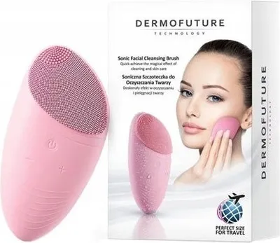 Produktbild von Dermofuture Sonic Face Cleansing Brush Perfect Size for Travel Pink Rose