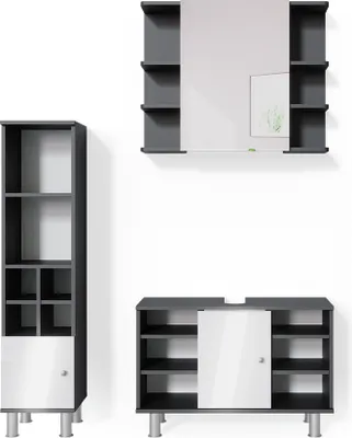 Image de Meubles bain Vicco Fynn Anthracite 3 parties, Model 34723