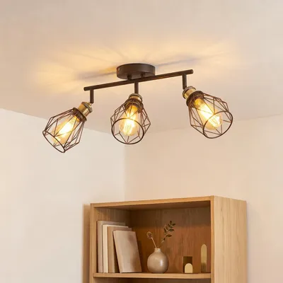 Image de Plafonnier LED avec 3 spots pivotants