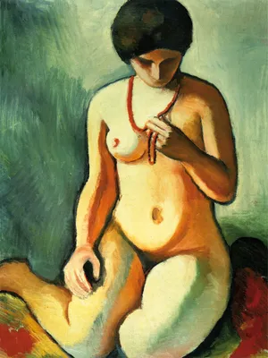 Produktbild von August Macke Kunstdruck Bild - Akt Mit Korallenkette, 1910 (80 x 60 cm)