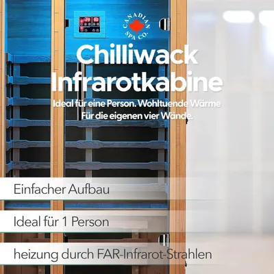 Produktbild von Chilliwack Infrarotkabine  102 x 97 x 191 cm, Infrarotsauna mit Bluetooth-Audio und LED-Beleuchtung, Sauna für Zuhause