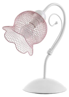 Tischleuchte Mia, weiß/rosa Metall, 25x30 cm, E14