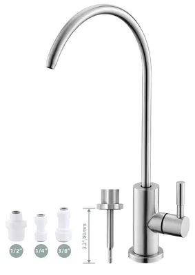 Produktbild von Trinkwasserhahn Edelstahl gebürstetes Nickel Küchenspüle Umkehrosmose RO Wasserfilterhahn