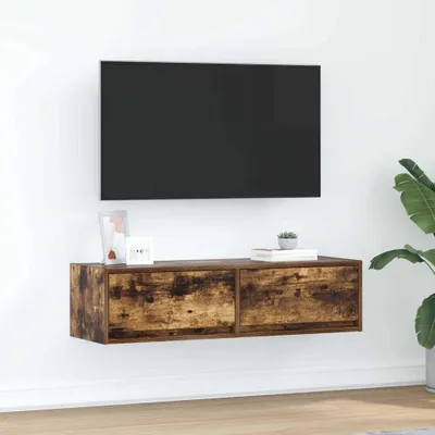 Image de Maison Exclusive - Meuble TV, dimensions : 100 x 31 x 25,5 cm, fabriqué en panneaux de particules imitation chêne fumé