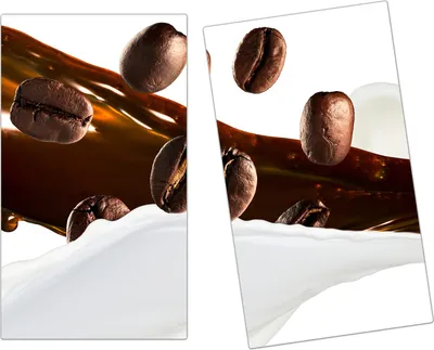 Produktbild von Spritzschutz Herdabdeckplatte Schneidebrett aus Glas Kaffeebohnen auf Splash 2-Teilig (60x52cm)