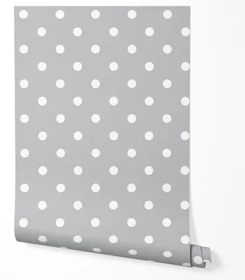 Produktbild von Selbstklebende Tapete Möbelfolie Punkte Grau Weiß Tapete Modern Minimalistisch Polka Dot Wohnzimmer Schlafzimmer Kinderzimmer 5m x 0,5m