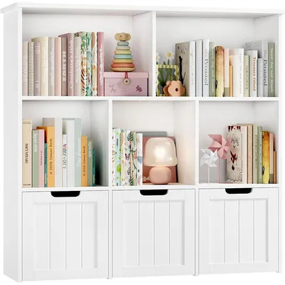 Image de Étagère à jouets avec 5 compartiments ouverts FPB-488, 33 x 99,4 x 89,4 cm, blanc