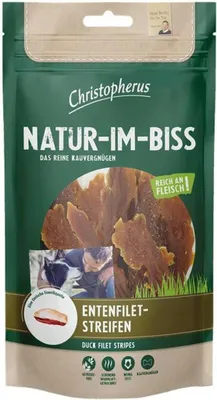 Produktbild von Christopherus Natur-Im-Biss Entenfiletstreifen, Snacks, Hund, Adult, Ente, 70 g