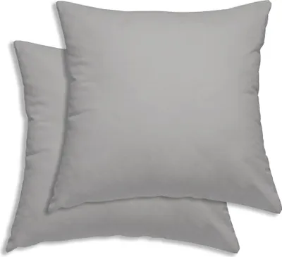 Produktbild von 2er Set Kissenbezug Kissenhülle Kopfkissenbezug Hüllen Uni Renforce Baumwolle, Farbe:silber, Größe:80x80 cm