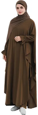 Immagine prodotto di khalat 2 pezzi, abaya da donna musulmana, vestito con polsini in pizzo, abbigliamento islamico per la preghiera, stile Dubai