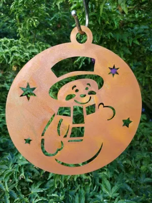 Produktbild von Edelrost Christbaumkugel Schneemann