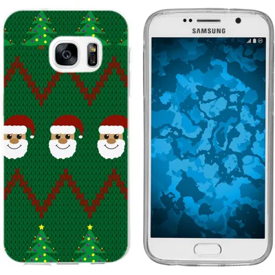 Produktbild von PhoneNatic Case kompatibel mit Samsung Galaxy S7 Silikon-Hülle X Mas Weihnachten X-Mas Sweater M7