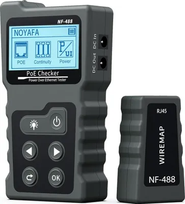 Obrázek produktu pro Tester síťových kabelů s LCD displejem, POE, Ethernet, LAN, napájecí zdroj, V