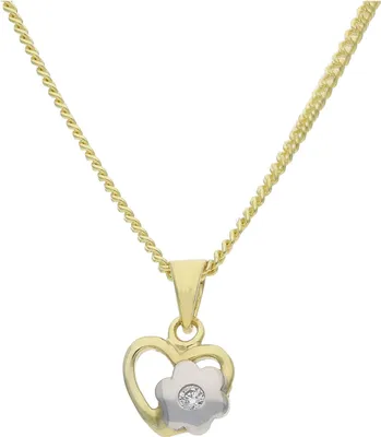 Produktbild von JuwelmaLux Kinder Anhänger 333/000 (8 Karat) Gold- und Weißgold Herz mit Zirkonia JL14-02-0227
