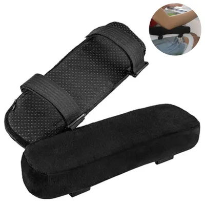 Produktbild von Armlehnen Pads,2 Stück Ergonomische Memory Foam Anti-Rutsch Elbow Support Kissen Office Home und Gaming Stuhl Armlehne Abdeckungen Kissen für Ellenbogen Relief(Black)