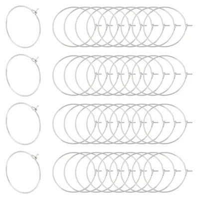 100 Stück Weinbecher-Anhängerringe, Edelstahl, 30x25x0,8 mm, DIY-Ohrringe